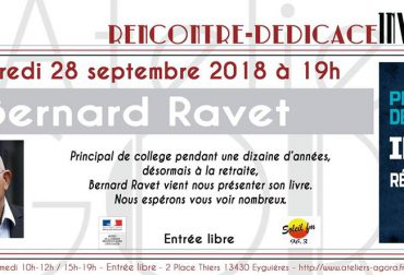 Rencontre- Dédicace Bernard Ravet le 28/09 à 19h