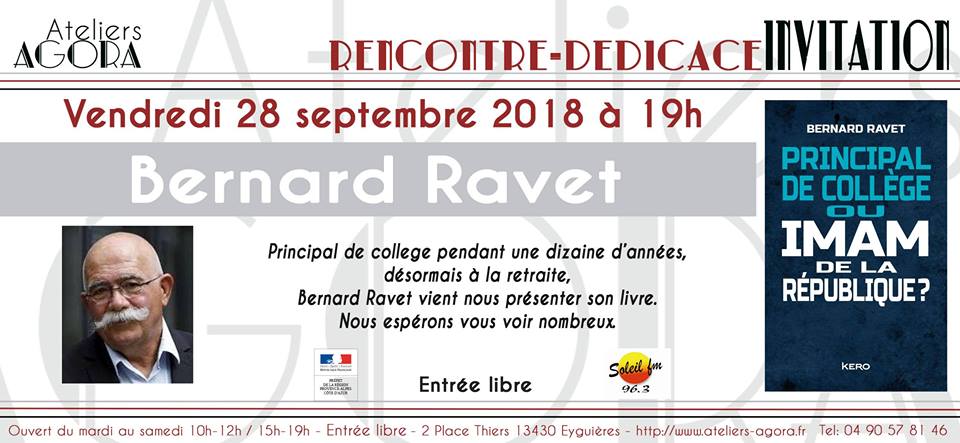 Rencontre- Dédicace Bernard Ravet le 28/09 à 19h